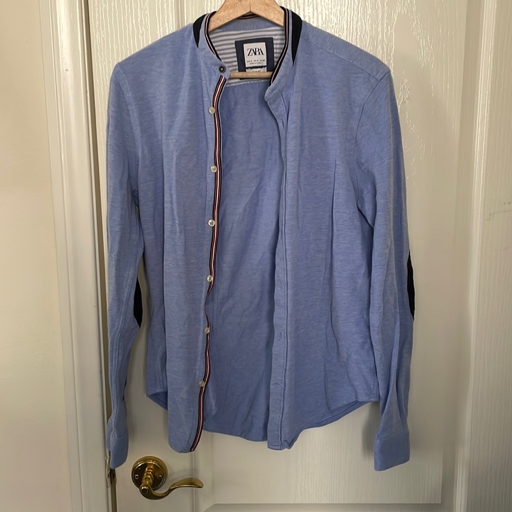Zara Men button up shirt with elbow pads